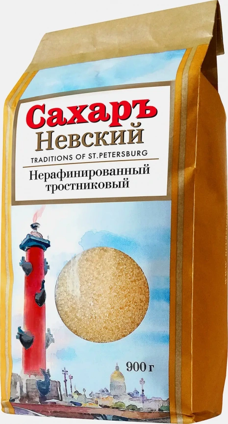 Сахарный песок Невский тростниковый коричневый 900г фото 1